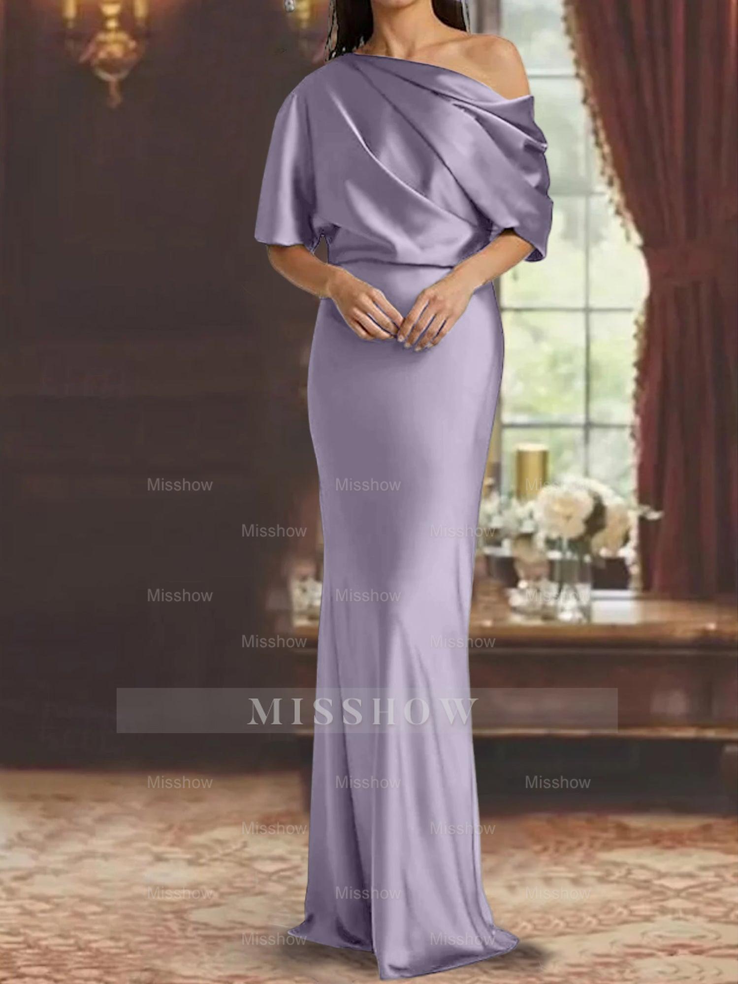 One-Shoulder Column Gown for the Mother of the Bride