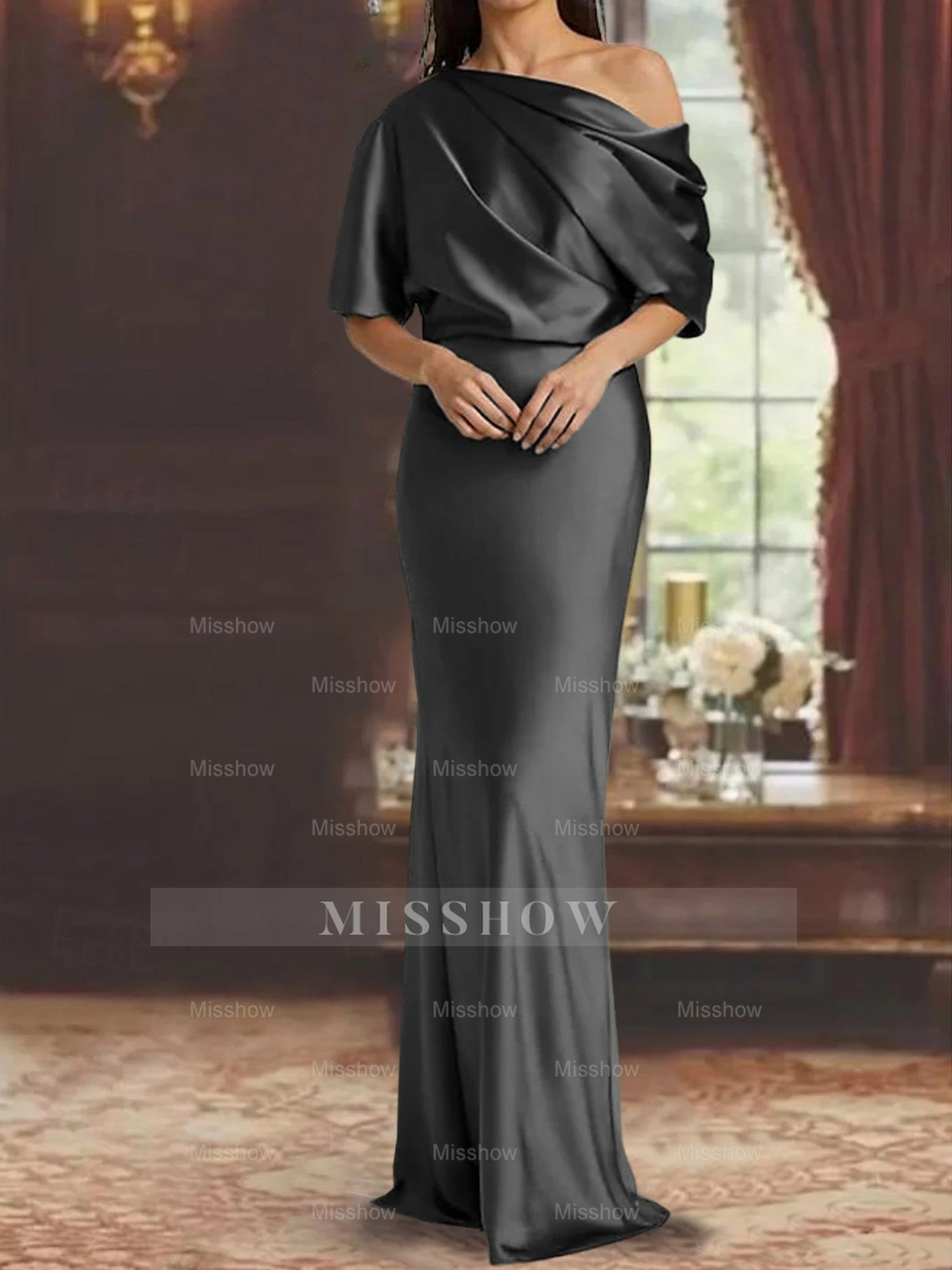 One-Shoulder Column Gown for the Mother of the Bride