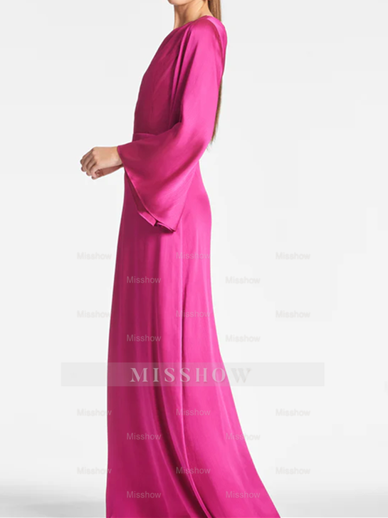One-Shoulder Floor-Length Sheath/Column Gown for the Mother of the Bride