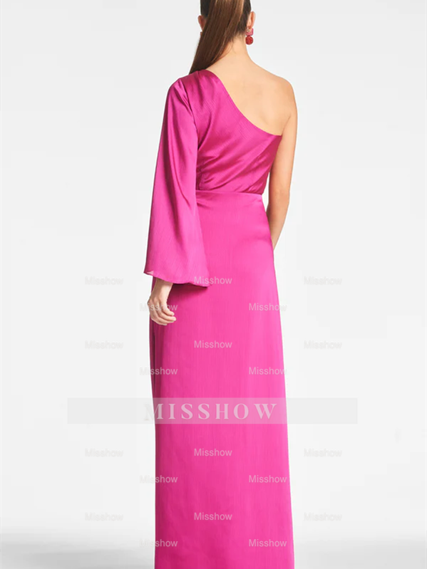 One-Shoulder Floor-Length Sheath/Column Gown for the Mother of the Bride