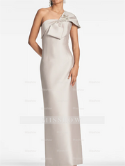 One-Shoulder Floor-Length Sheath/Column Mother of the Bride Dress