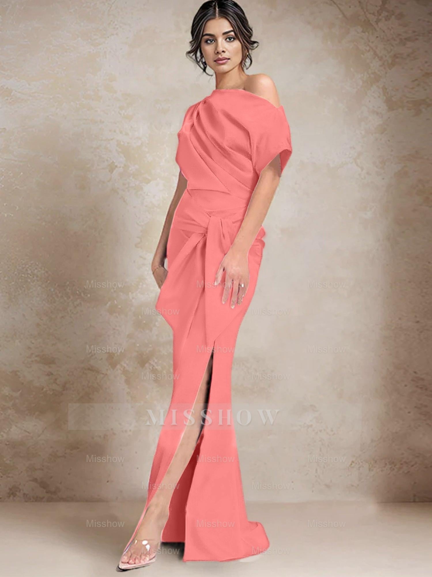 One-Shoulder Mermaid/Trumpet Mother of the Bride Dresses Featuring a Side Split