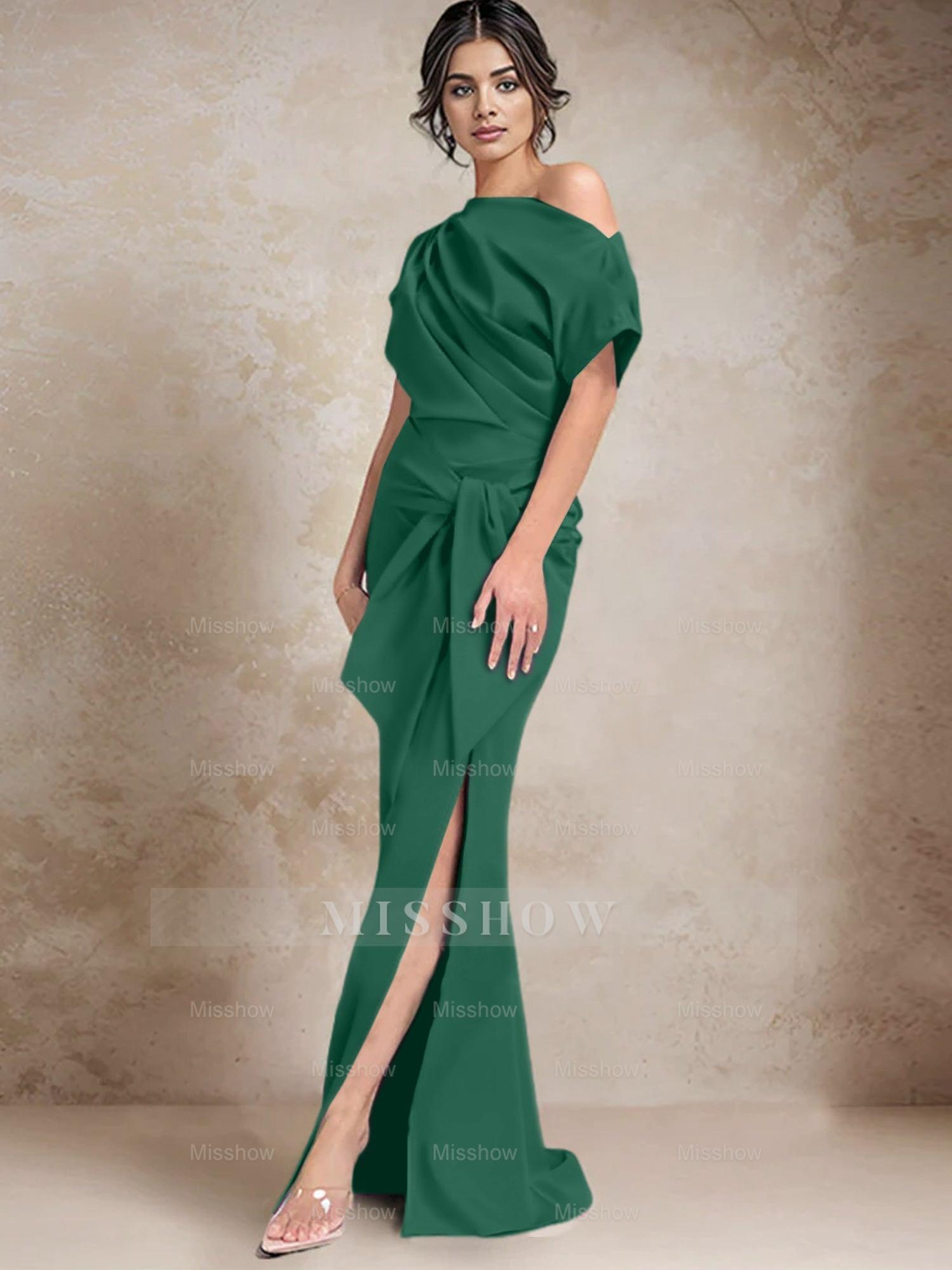 One-Shoulder Mermaid/Trumpet Mother of the Bride Dresses Featuring a Side Split