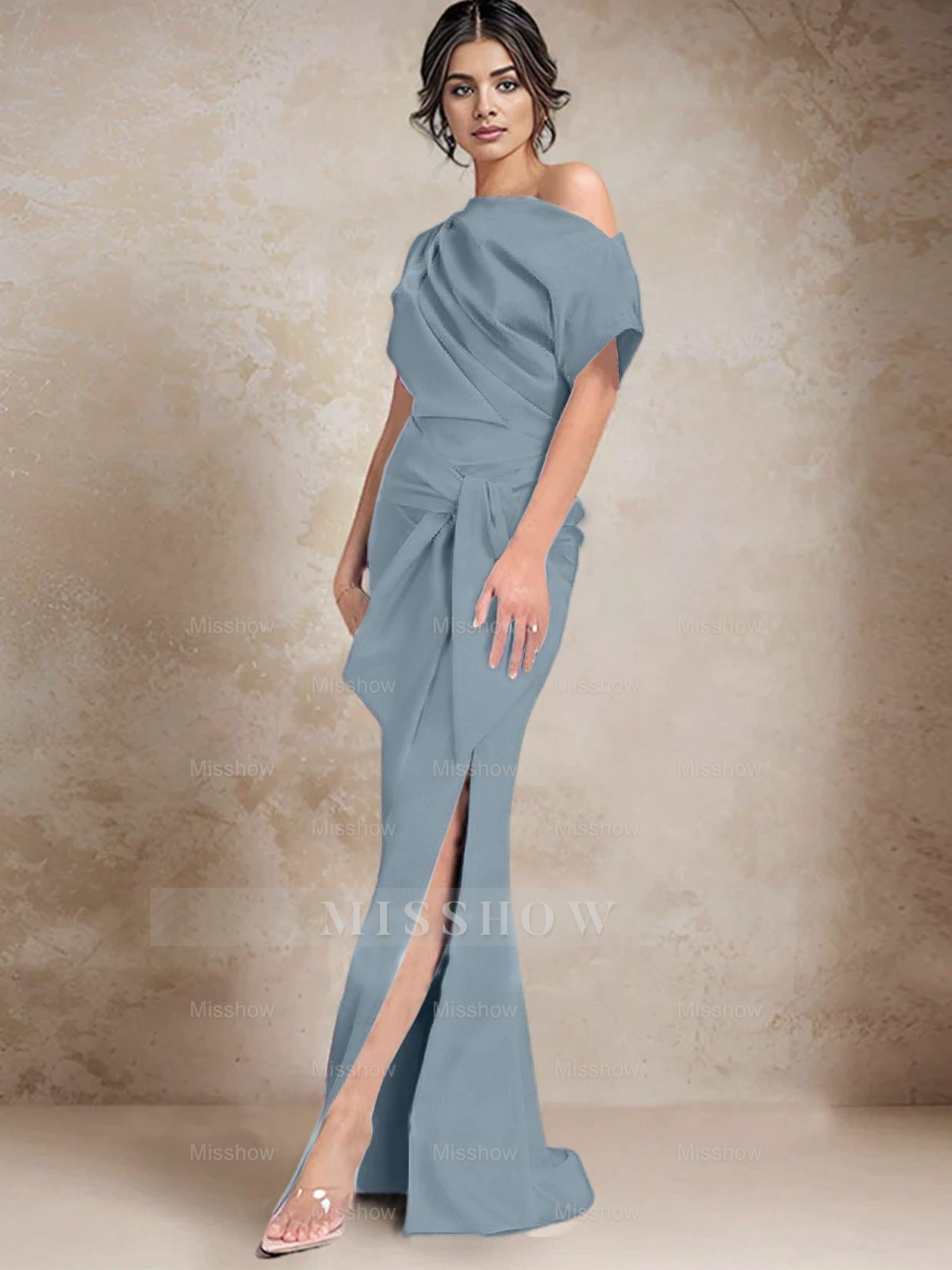 One-Shoulder Mermaid/Trumpet Mother of the Bride Dresses Featuring a Side Split