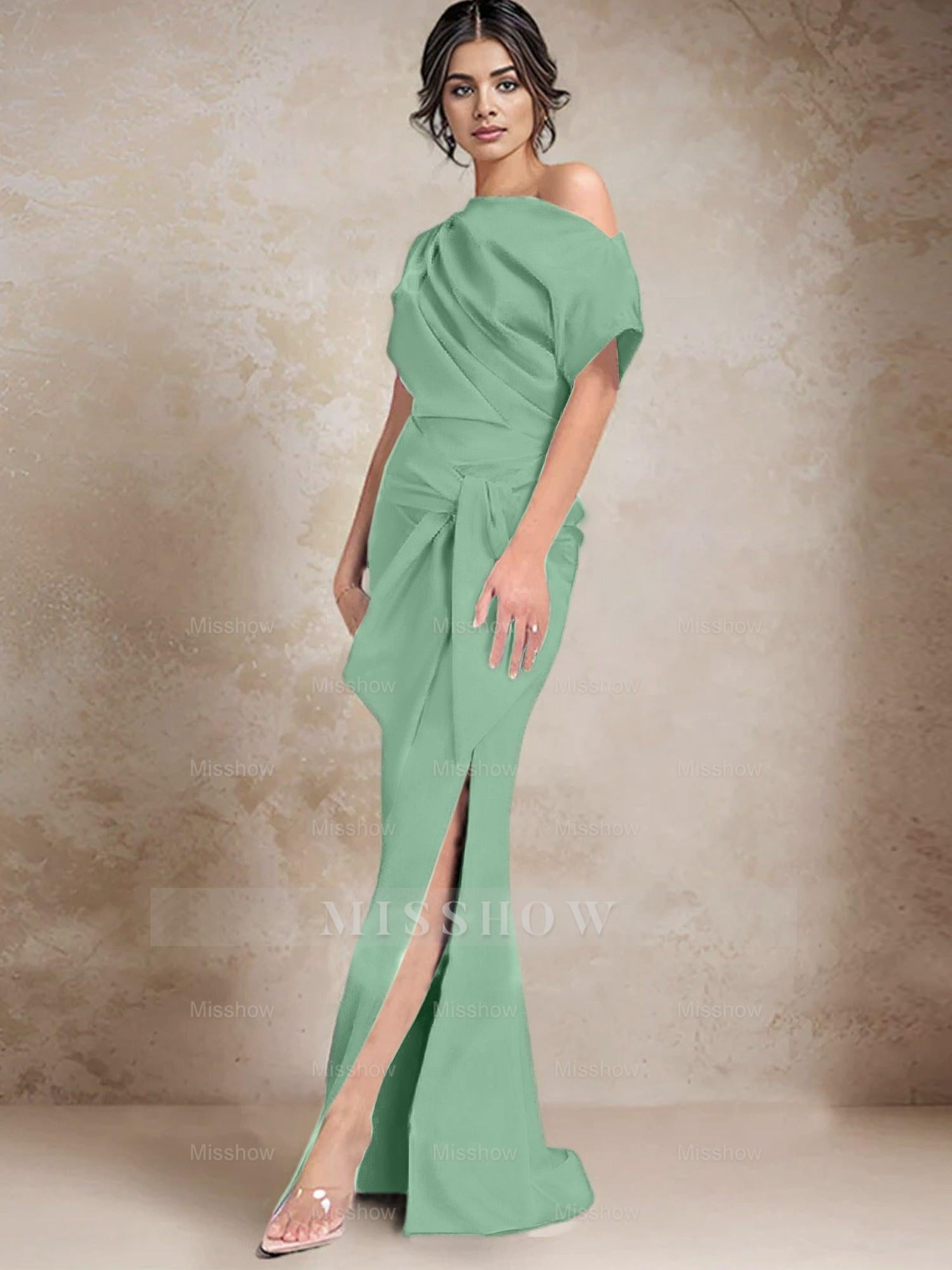 One-Shoulder Mermaid/Trumpet Mother of the Bride Dresses Featuring a Side Split