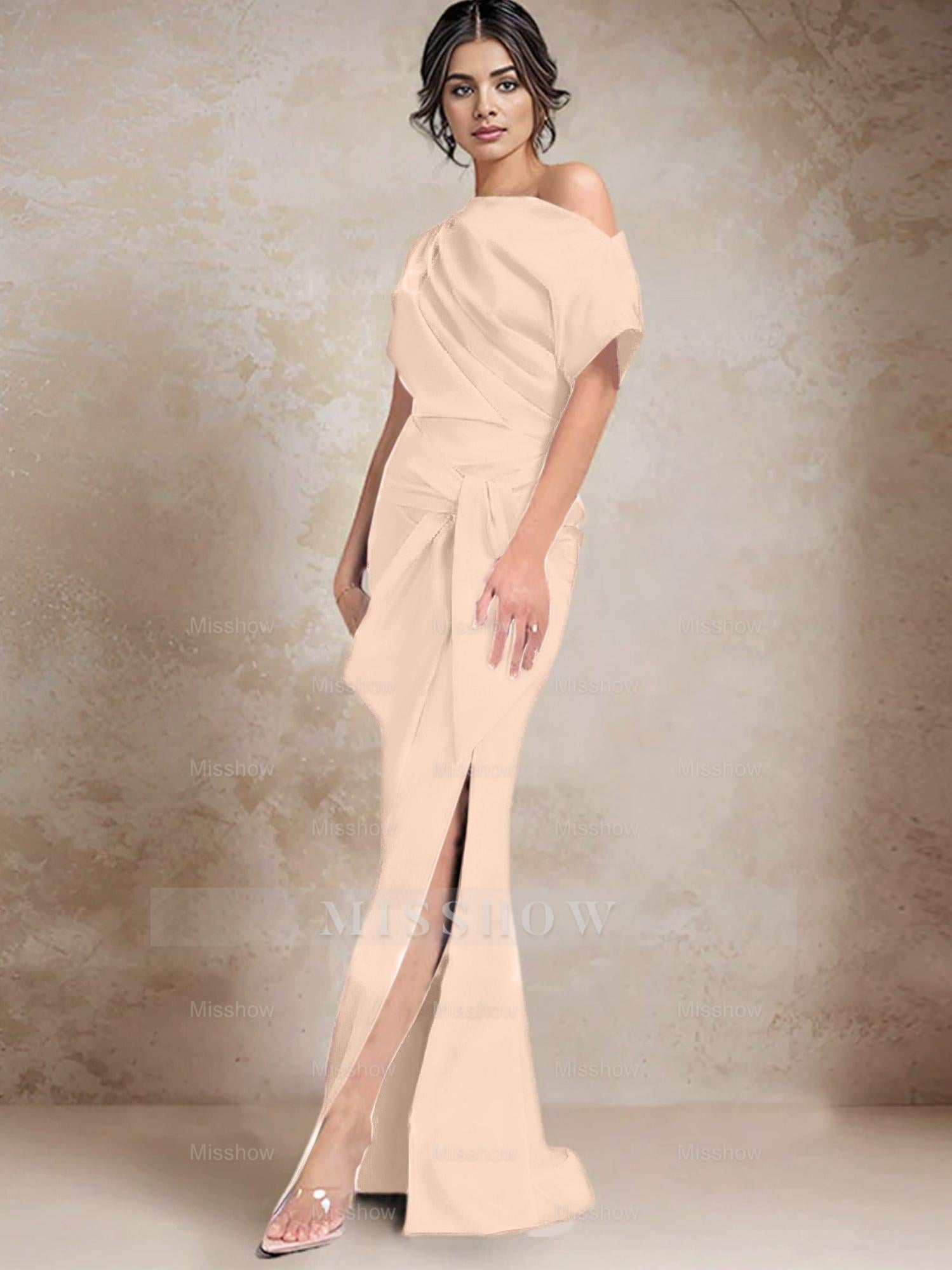 One-Shoulder Mermaid/Trumpet Mother of the Bride Dresses Featuring a Side Split