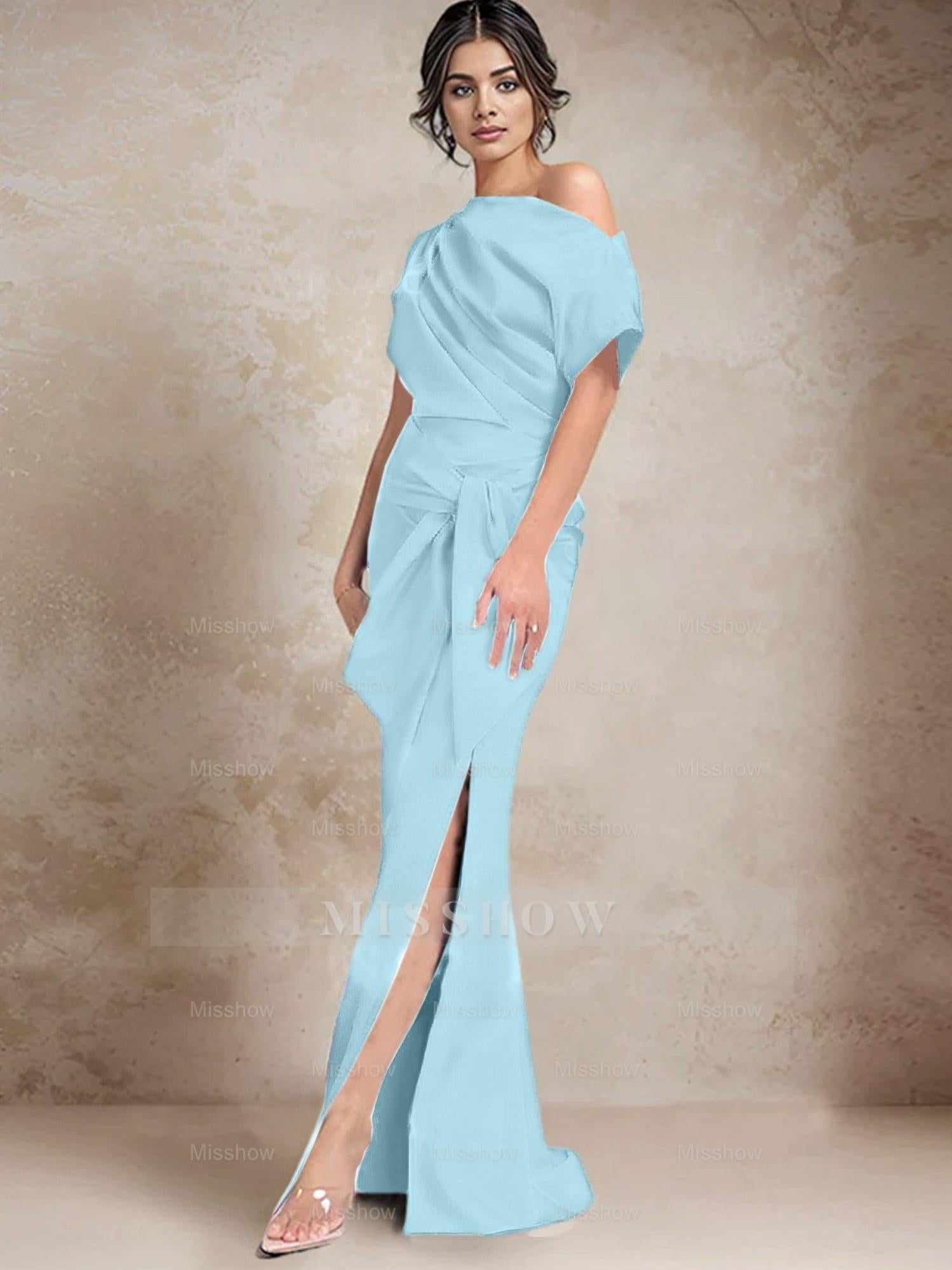 One-Shoulder Mermaid/Trumpet Mother of the Bride Dresses Featuring a Side Split
