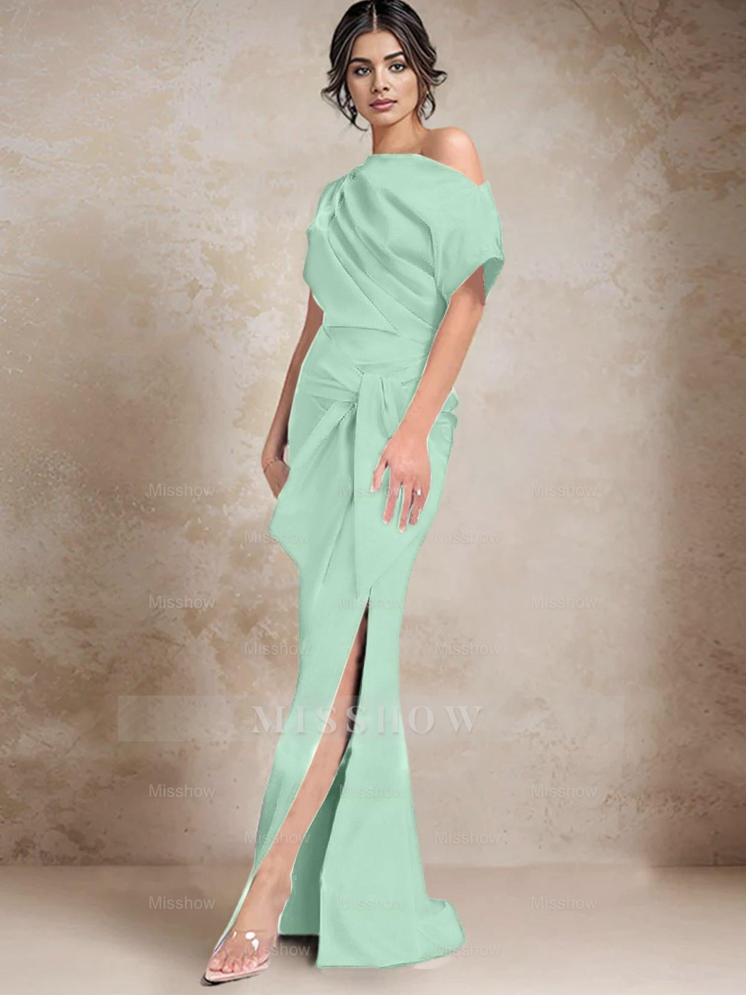 One-Shoulder Mermaid/Trumpet Mother of the Bride Dresses Featuring a Side Split