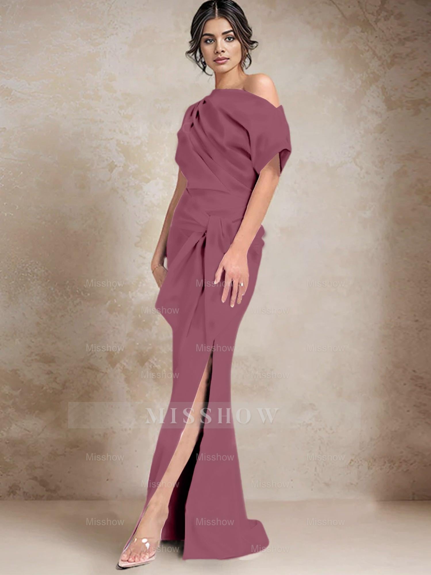 One-Shoulder Mermaid/Trumpet Mother of the Bride Dresses Featuring a Side Split