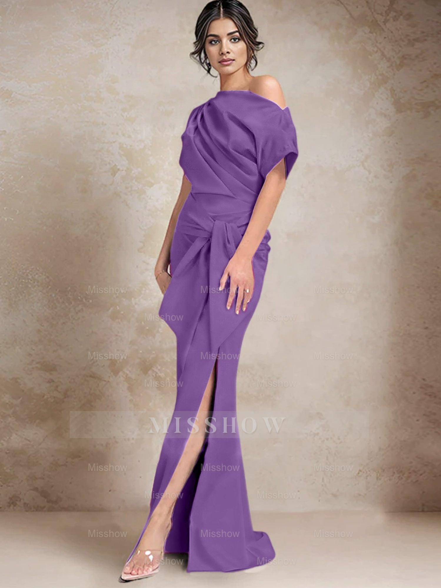 One-Shoulder Mermaid/Trumpet Mother of the Bride Dresses Featuring a Side Split