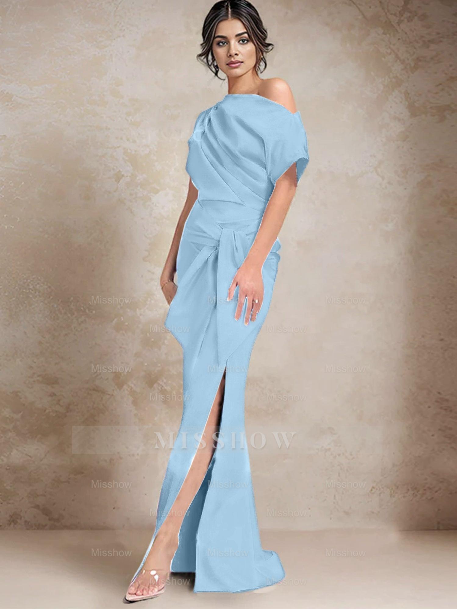 One-Shoulder Mermaid/Trumpet Mother of the Bride Dresses Featuring a Side Split