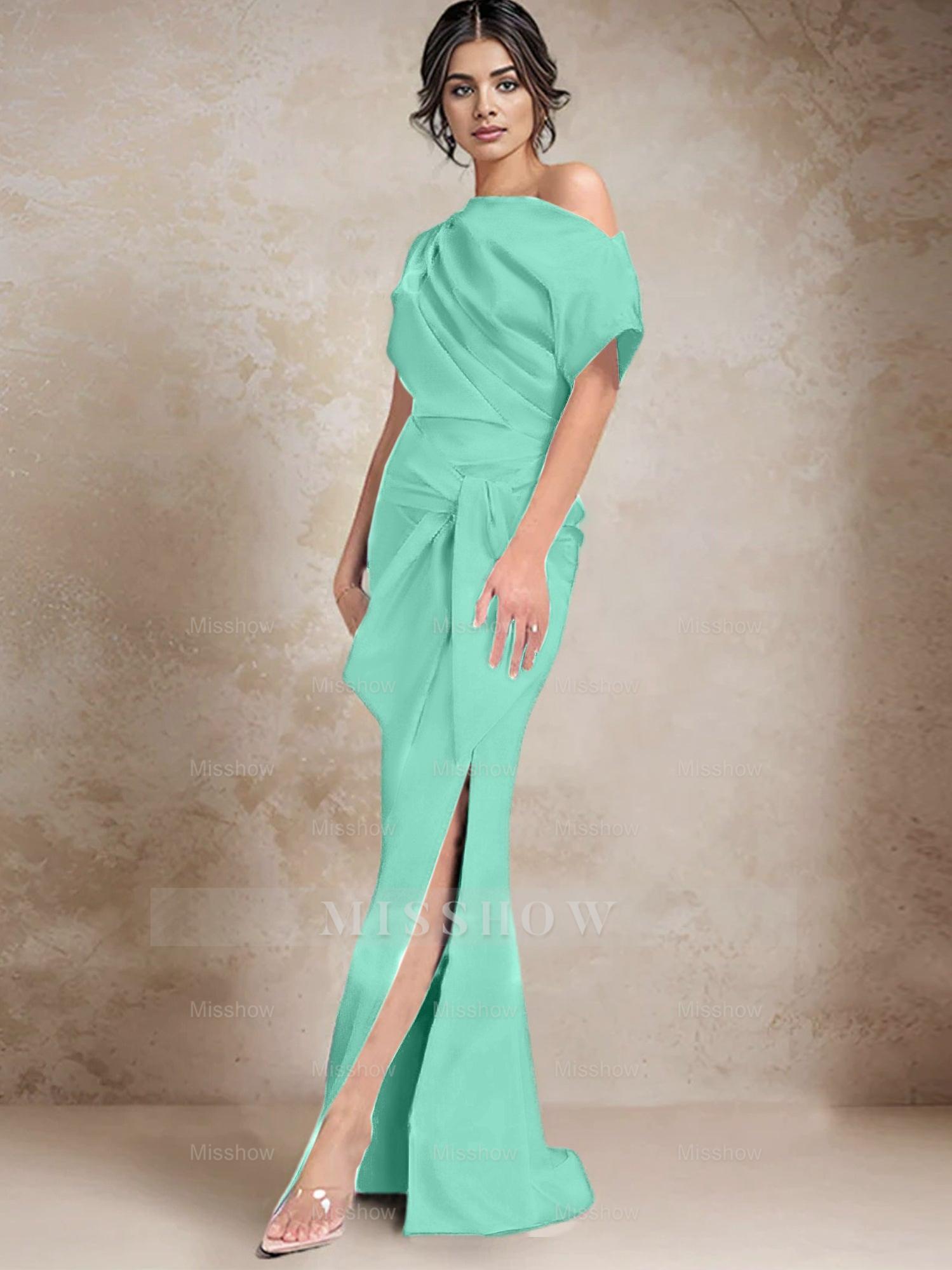 One-Shoulder Mermaid/Trumpet Mother of the Bride Dresses Featuring a Side Split