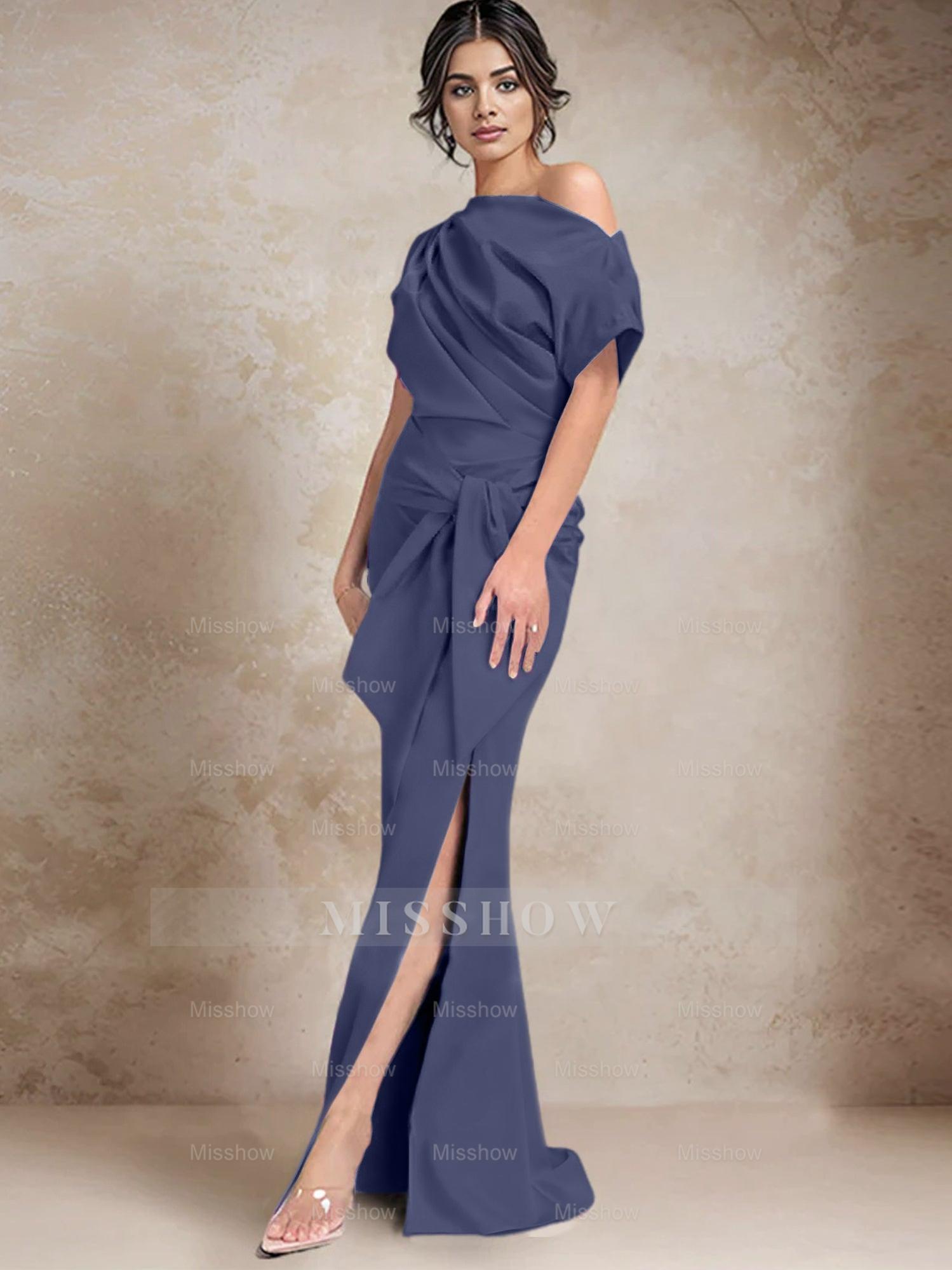 One-Shoulder Mermaid/Trumpet Mother of the Bride Dresses Featuring a Side Split