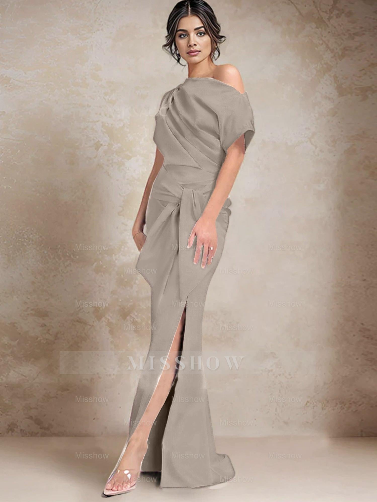 One-Shoulder Mermaid/Trumpet Mother of the Bride Dresses Featuring a Side Split