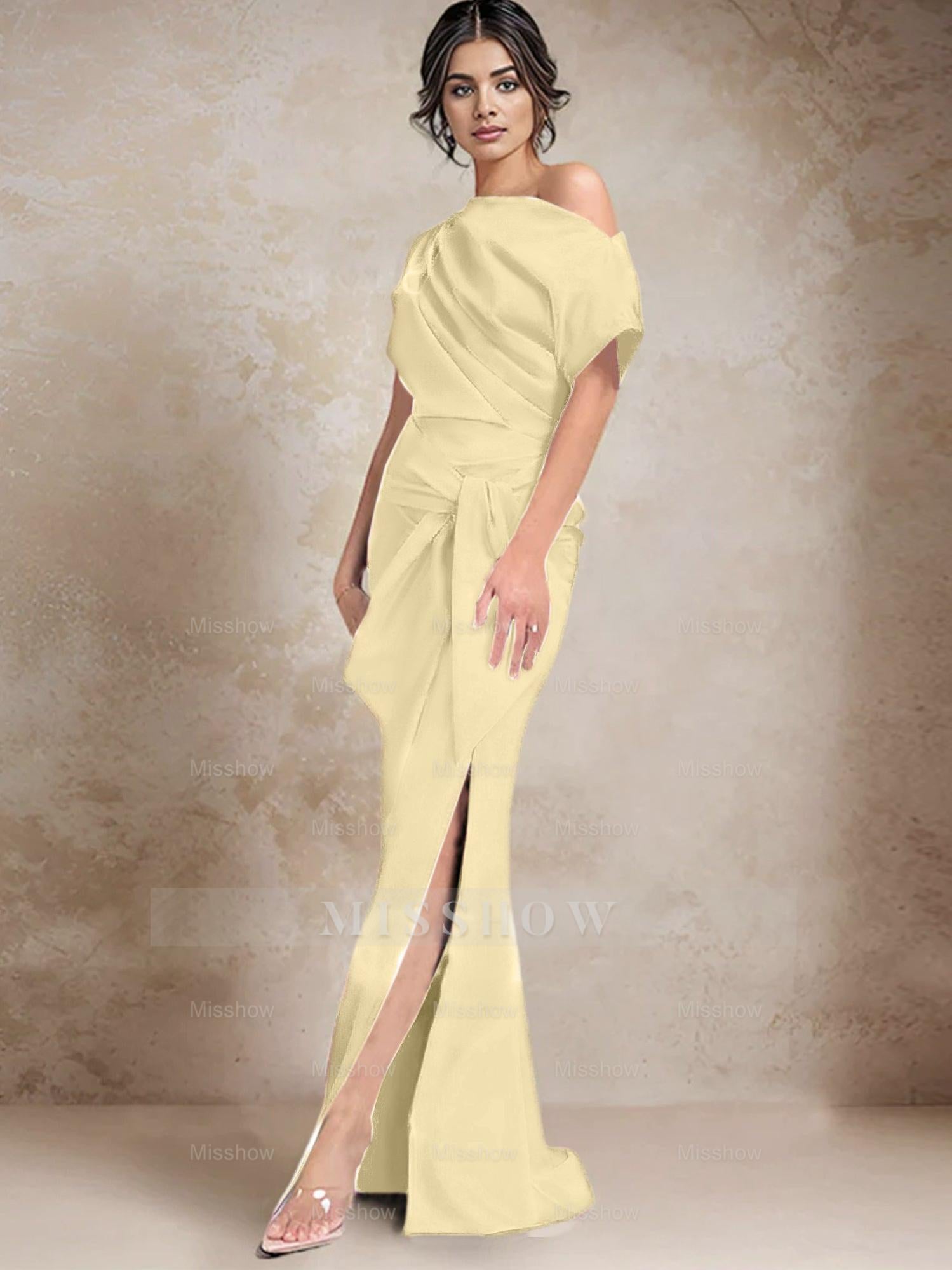 One-Shoulder Mermaid/Trumpet Mother of the Bride Dresses Featuring a Side Split