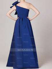 One-Shoulder Sleeveless A-Line Princess Gown with Bow(s) for the Mother of the Bride