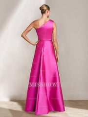 One-Shoulder Sleeveless Plus Size Mother of the Bride Gown with Ruffles