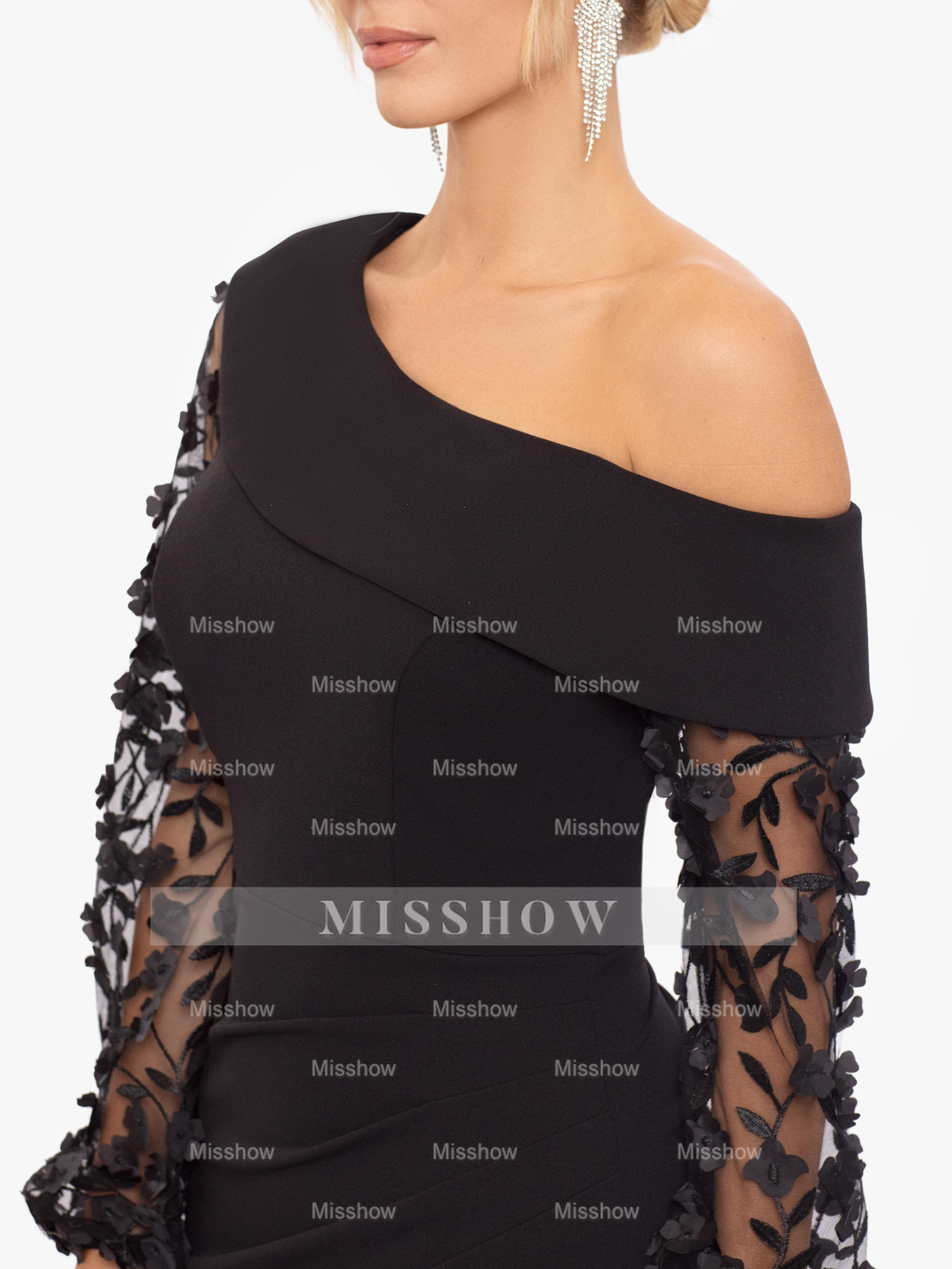 One-shoulder Trumpet/Mermaid Floor-Length Mother of the Bride & Groom Dress with Applique