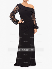 One-shoulder Trumpet/Mermaid Floor-Length Mother of the Bride & Groom Dress with Applique