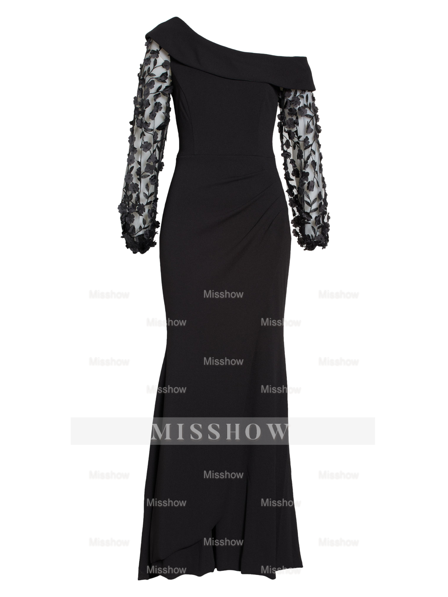 One-shoulder Trumpet/Mermaid Floor-Length Mother of the Bride & Groom Dress with Applique