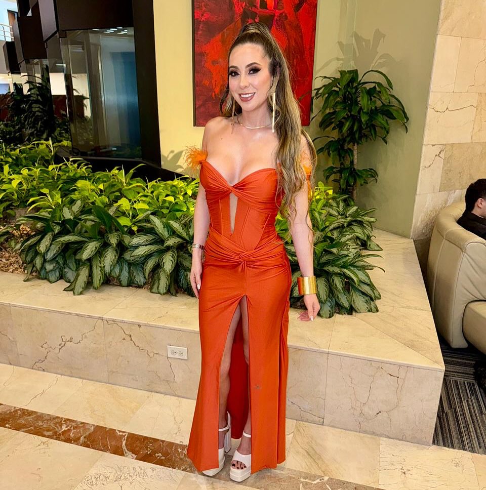 Orange Off Shoulder Mermaid Evening Dress Sweetheart Feather Trim Cutout Ruched High Slit Formal Gown