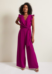Orchid Fashion Retro V-Neck Sleeveless Customizable Jump Suit