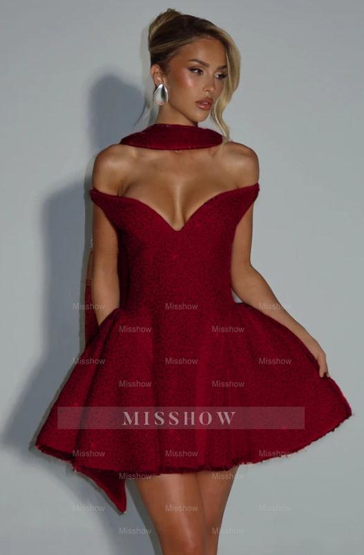 Pink Rhinestone Sweetheart Sleeveless Fit and Flare Sequined Mini Formal Evening Dress