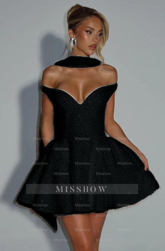 Pink Rhinestone Sweetheart Sleeveless Fit and Flare Sequined Mini Formal Evening Dress