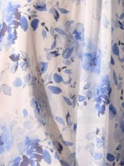 Pleated Floral Printed V-Neck A-Line/Princess Mother of the Bride Dress with Ruffles & 3D Flowers