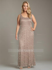Plus Size 2-Piece Mother of the Bride Dress Set with Square Neck and Floor-Length Sheath