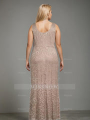 Plus Size 2-Piece Mother of the Bride Dress Set with Square Neck and Floor-Length Sheath