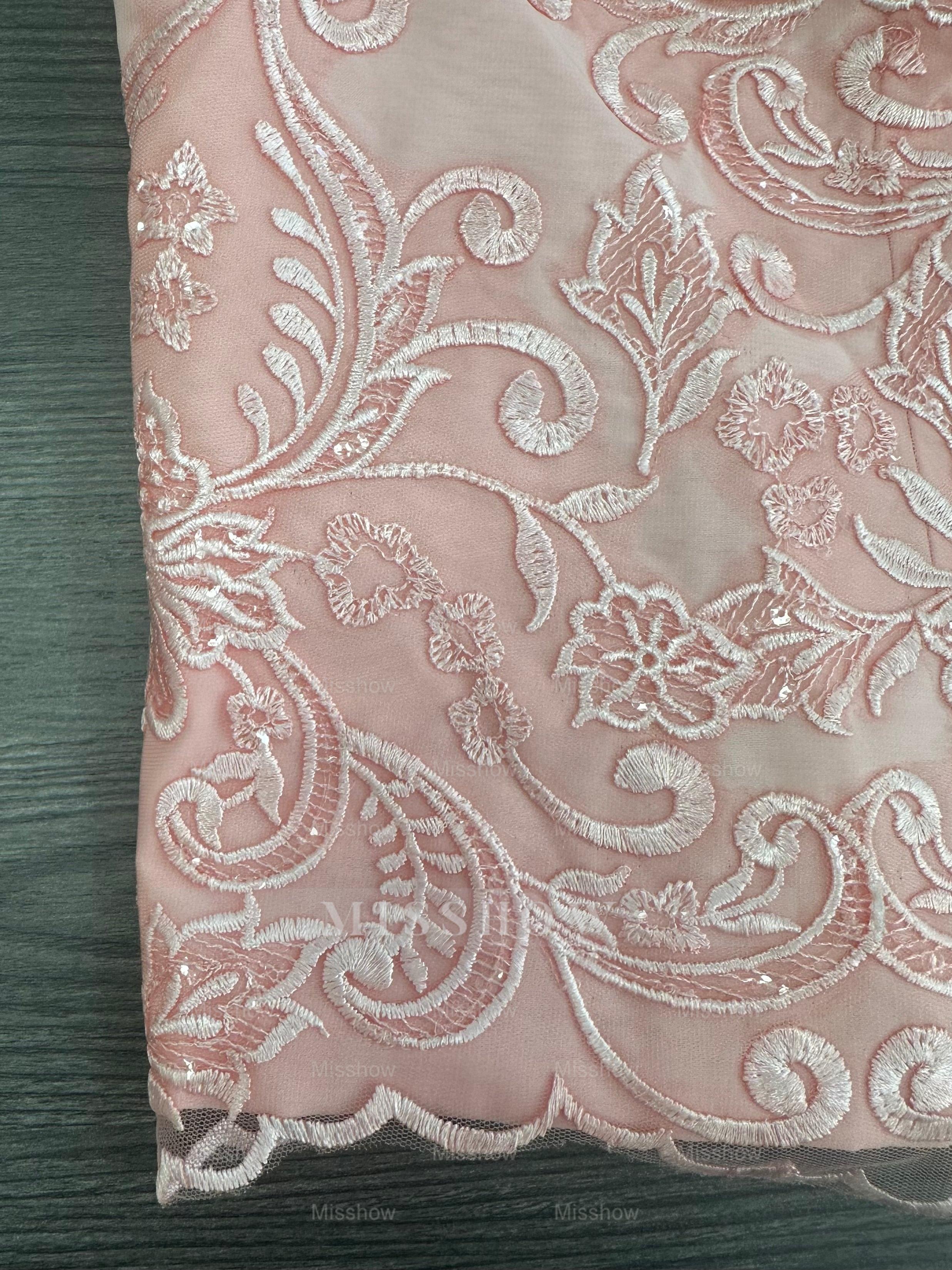 Plus Size Floor-Length Chiffon Pantsuit for the Mother of the Bride with Round Neck and Applique Jacket