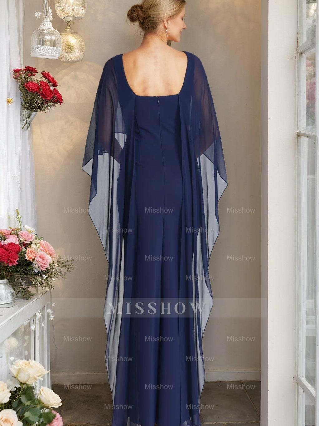 Plus Size Mother of the Bride Scoop Neck Sheath Dress with Half Sleeves