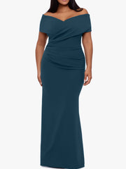 Plus Size Off-the-Shoulder Mermaid Trumpet Sleeveless Mother Of The Bride Floor-Length Dress