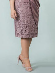 Sheath Column Square Neck Tea Length Mother Of The Bride Dresses