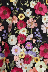 Printed Floral Evening Dresses with Half Sleeves in A-Line/Princess Off-the-Shoulder Style