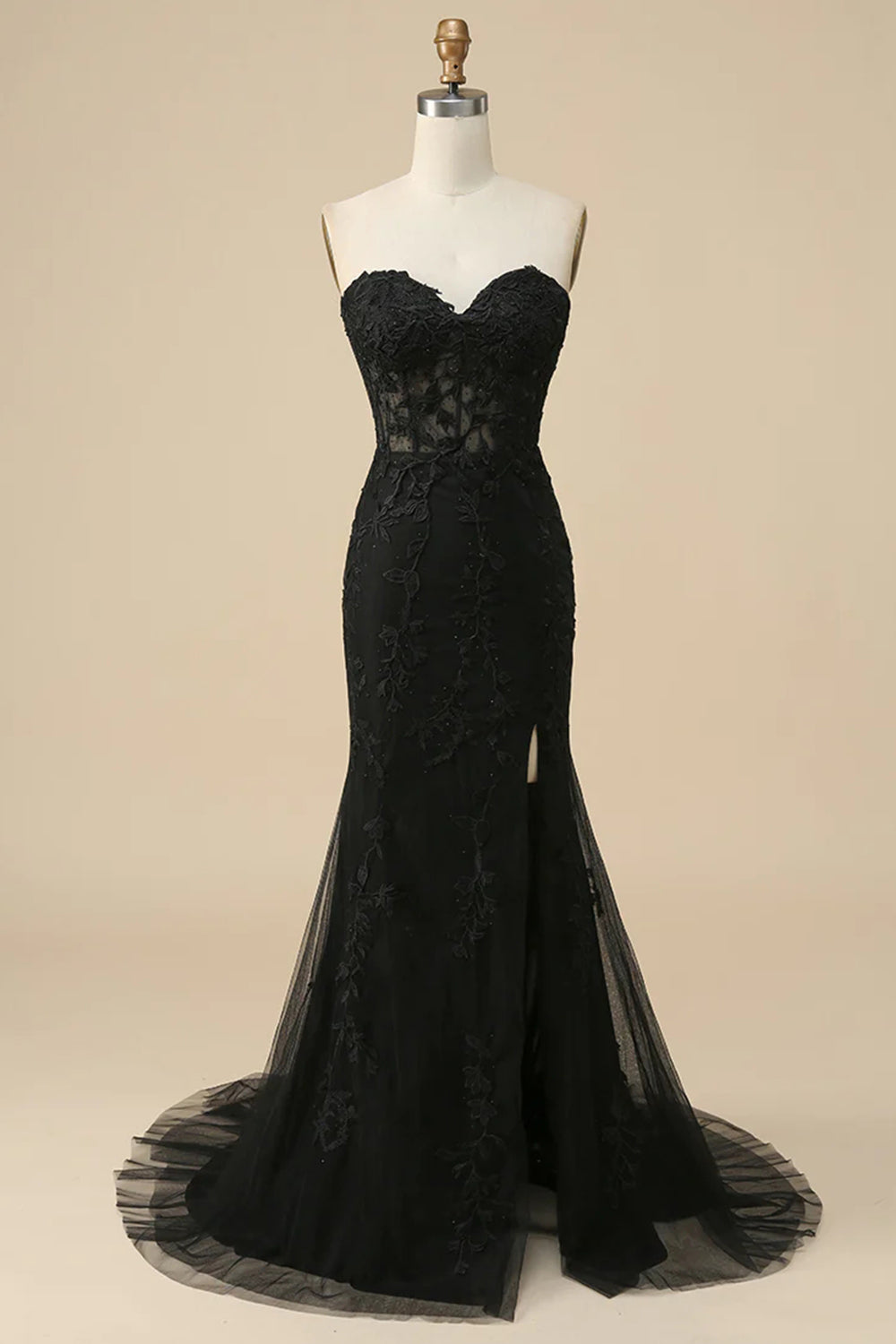 Purple Sweetheart Corset Prom Dress with Sheath Slit