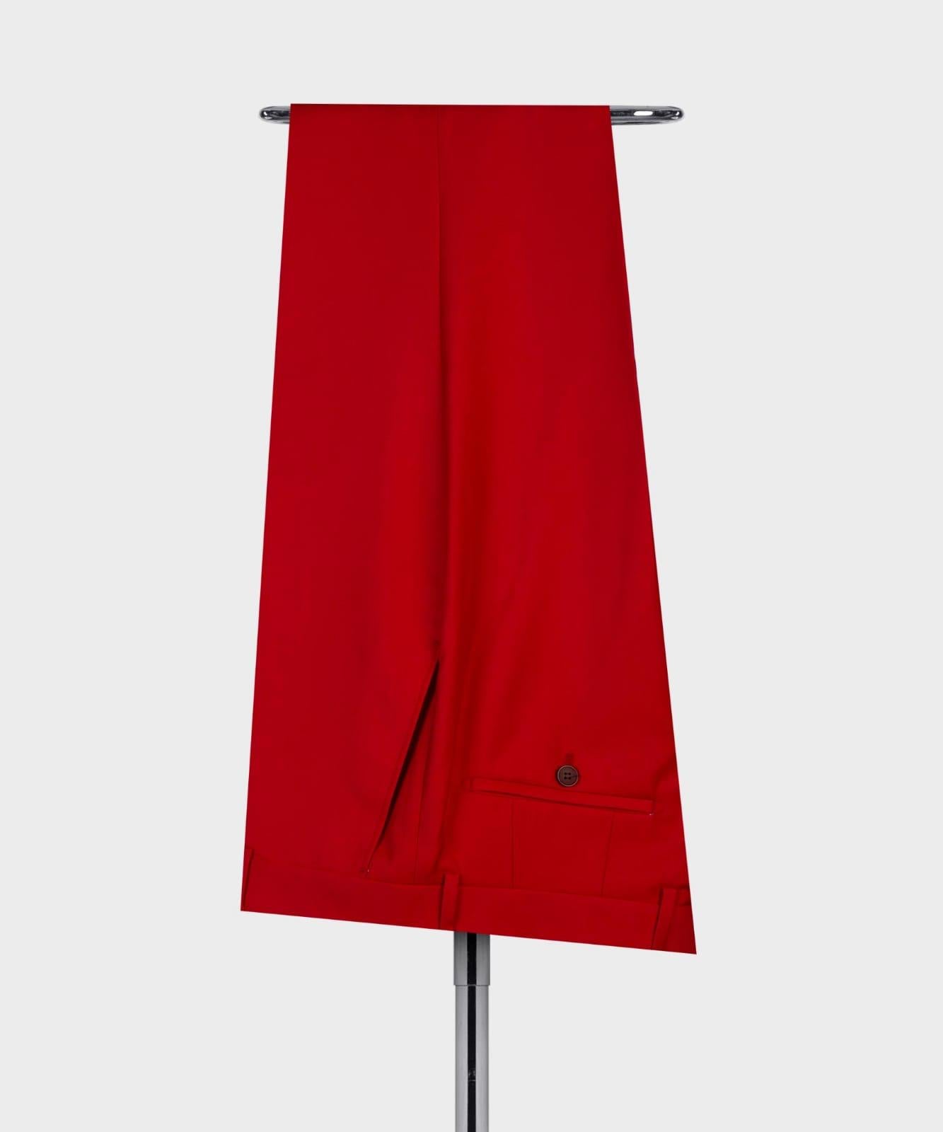 Red Slim Fit Double Breasted Peak Lapel Two-Piece Business Men’s Suits