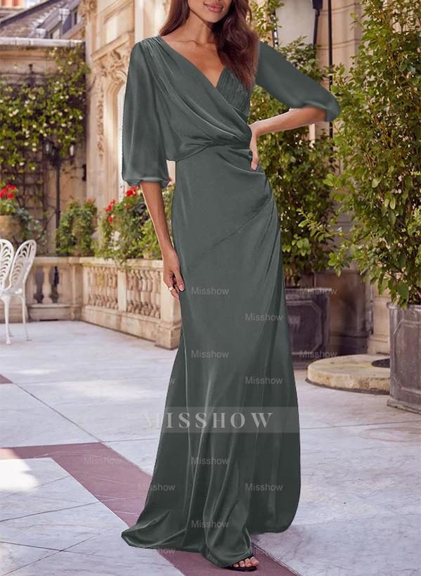 Red V-neck Floral Print Column Dress for Mothers of the Bride & Groom