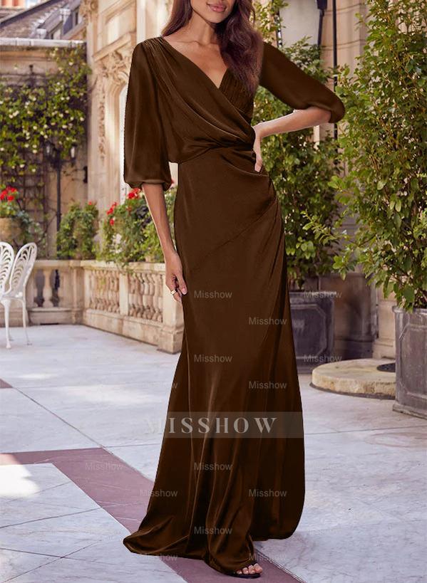 Red V-neck Floral Print Column Dress for Mothers of the Bride & Groom