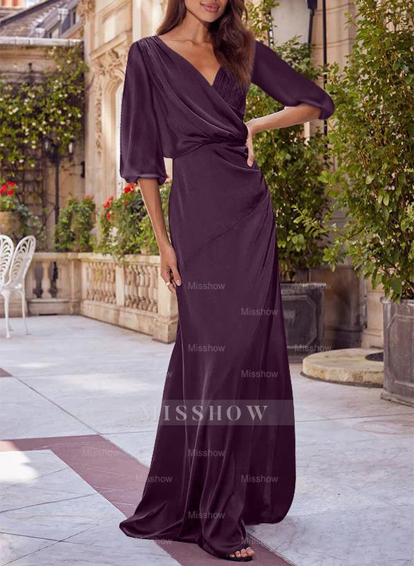 Red V-neck Floral Print Column Dress for Mothers of the Bride & Groom