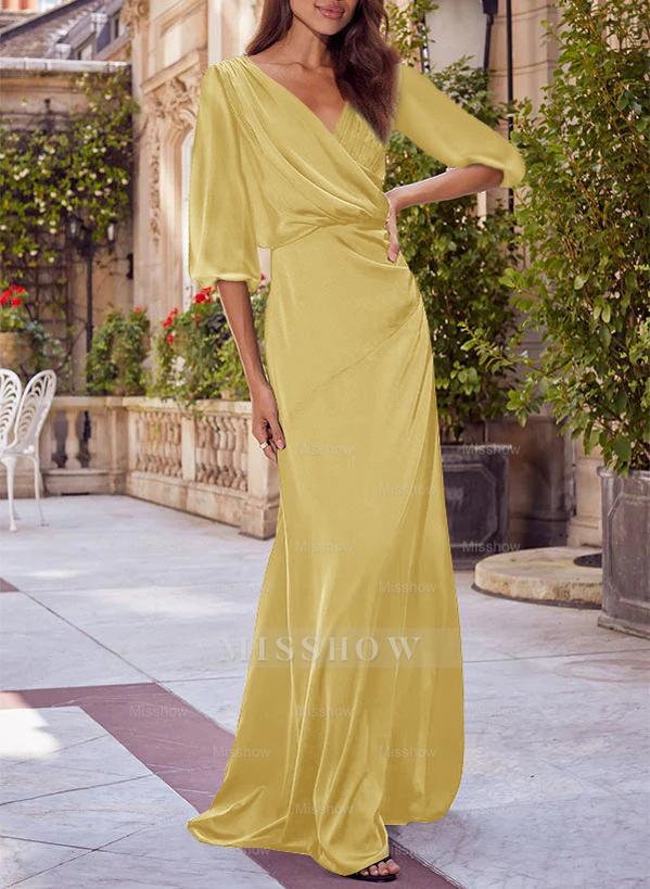 Red V-neck Floral Print Column Dress for Mothers of the Bride & Groom