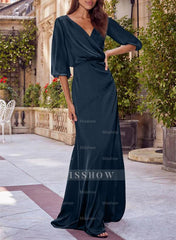 Red V-neck Floral Print Column Dress for Mothers of the Bride & Groom