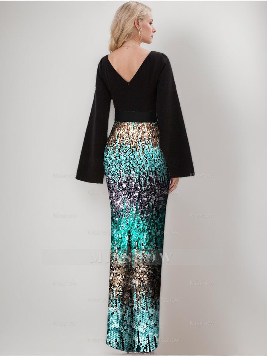 Retro Floor-Length Trumpet/Mermaid Gown with Belt for Mothers of the Bride & Groom