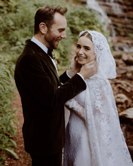 Romantic Long Mermaid White Lace Long Sleeves Backless Wedding Dress With Bridal Cape