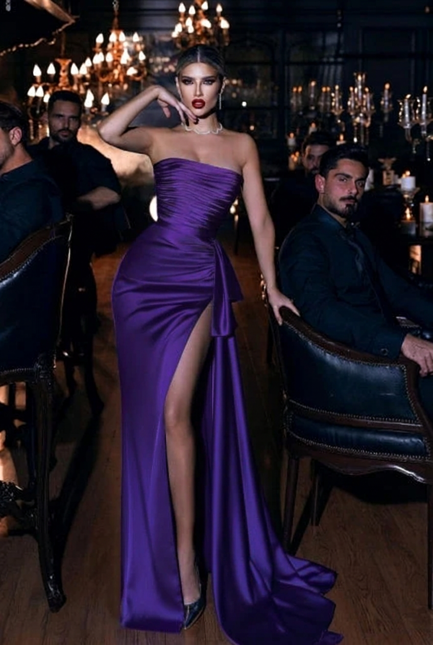 Regency strapless applique mermaid prom dress