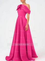 Satin One-Shoulder A-Line Prom Dress with Bow(s) for the Mother of the Bride