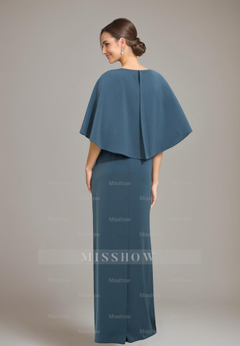 Scoop Neck Sheath/Column Dress for Mother of the Bride & Groom with Appliques and Beadings