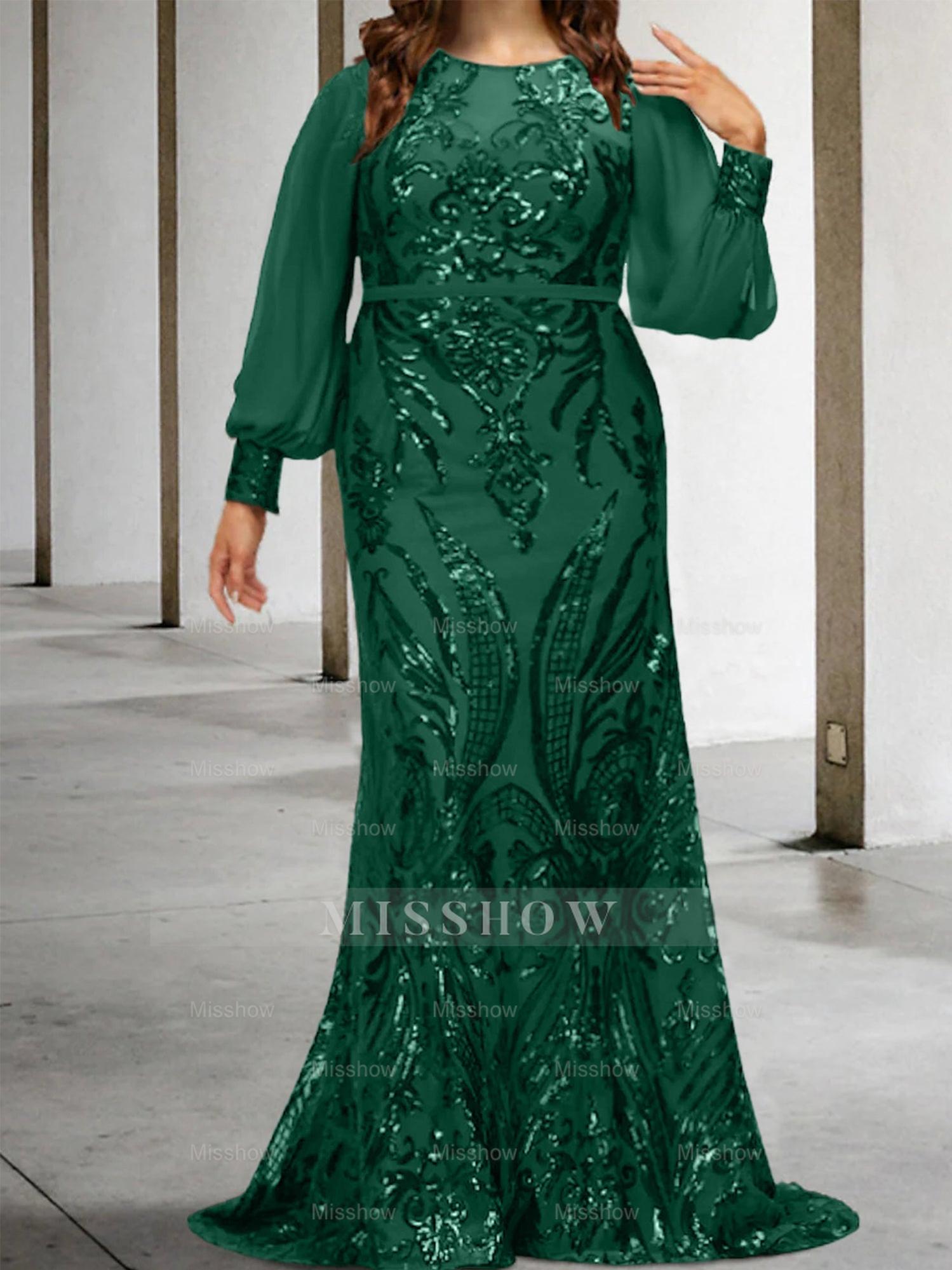 Sequined Mother of the Bride Sheath or Column Gowns