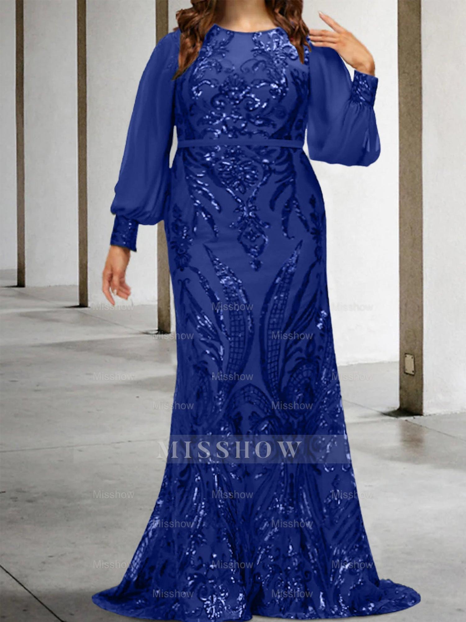 Sequined Mother of the Bride Sheath or Column Gowns